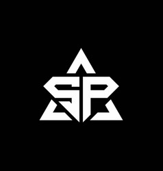 Sp monogram logo with diamond shape and ring Vector Image
