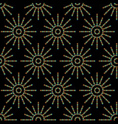 Abstract Starburst Geometric Pattern On Black