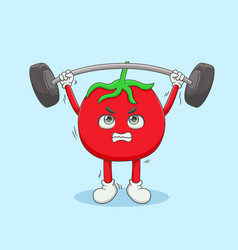 Cute Tomato Lifting Barbell