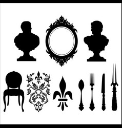 Set Of Antique Furniture Silhouettes