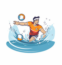 Soccer Player With The Ball In Water