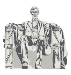 Abraham Lincoln Statue Landmark Semi Flat