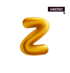 Letter Z Logo Metallic Golden Balloon Icon