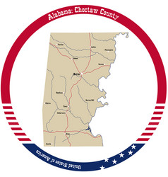 Map Of Choctaw County In Alabama Usa