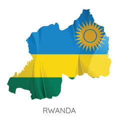 Map Rwanda With Flag