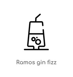 Outline Ramos Gin Fizz Icon Isolated Black Simple