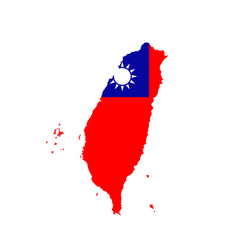 Taiwan Map Flag Silhouette