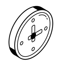 A Linear Isometric Icon Of Wall Clock