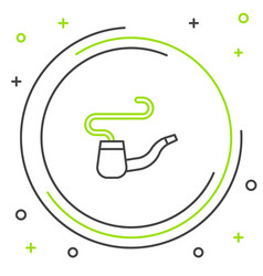 Line Smoking Pipe With Smoke Icon Isolated