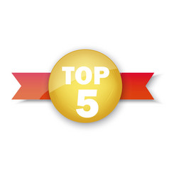 Top 5 Rating Banner Sale Label Business Concept