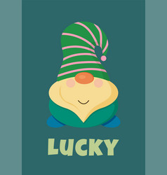 Saint Patricks Day Gnome With Text Lucky