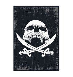 Sword And Skull Poster Design With Grunge Texture