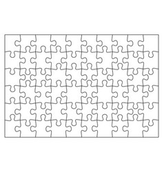 Jigsaw puzzles bundle simple line art style Vector Image