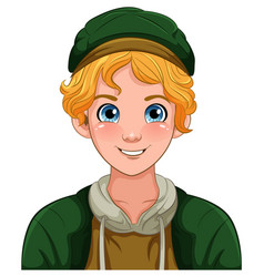 Male Teen Cartoon Wearing Hat