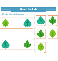 Logic Game For Children Fill In Blank Cells