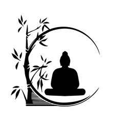 Seated Buddha Meditating On A White Background