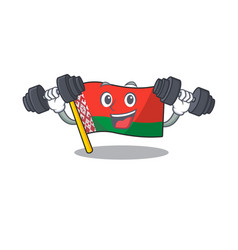 With Bring Barbell Flag Belarus In Cartoon