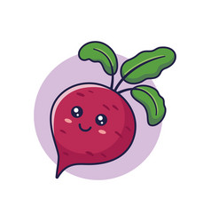 Cute Kawaii Beet Root Cartoon Icon