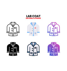 Lab Coat Icon Set With Different Styles