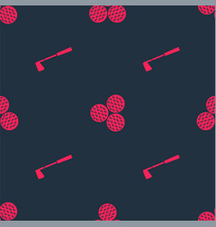 Set Golf Club And Ball On Seamless Pattern