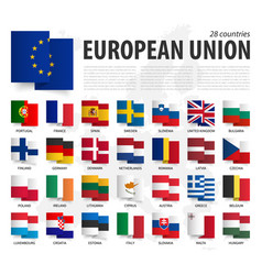 European Union Eu Waving Zig Zag Ribbon Flag