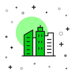 Filled Outline City Landscape Icon Isolated