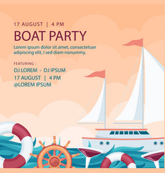 Flat Design Boat Party Posts