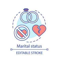 Marital Status Concept Icon Wedding Rings Broken