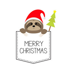 Merry Christmas Cute Sloth Face Head