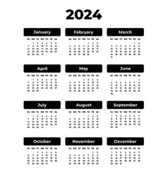 Vertical Bold Calendar For 2024 Year