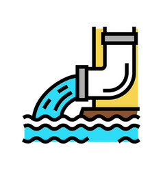 Water Flowing From Drainage Pipe Color Icon