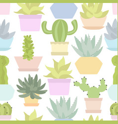 Seamless Cacti And Succulents In Pots