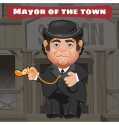 Cartoon Character In Wild West - Mayor In The Town