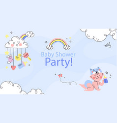 Flat Design Baby Shower Zoom Background