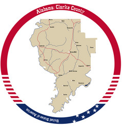 Map Of Clarke County In Alabama Usa