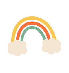 Cartoon Boho Rainbow With Clouds Scandinavian