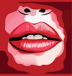 Female Lips With Red Lipstick