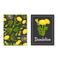 Dandelion Banner Design With Flowering Plant