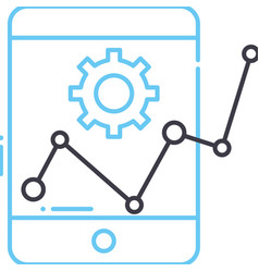 Online Graph Up Line Icon Outline Symbol