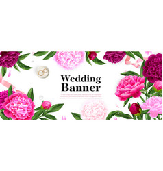 Realistic Peony Banner