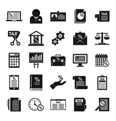 Tax Regulation Icons Set Simple Style