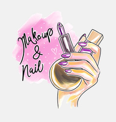 Makeup And Nail Handwritten Quotes Hand