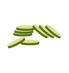 Sliced Fresh Zucchini On A White Background