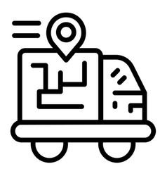 Truck Parcel Tracking Icon Outline Order