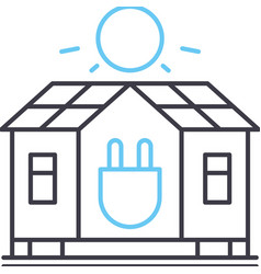 Low Energy House Line Icon Outline Symbol