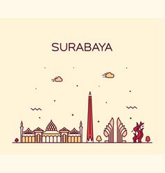 Surabaya Skyline East Java Indonesia Linear