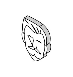 Van Duke Beard Hair Style Isometric Icon