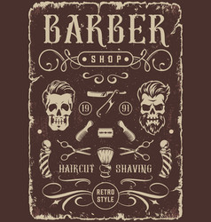 Brutal Barber Monochrome Vintage Flyer