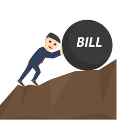 Businessman Hold A Big Bill Ball