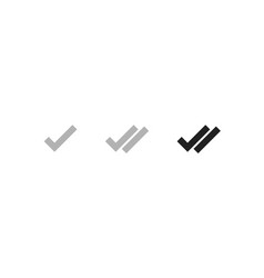 Double Check Mark Simple Icon Set Ok Sign Concept